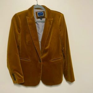 Velour velvet blazer boyfriend fit J Crew PARKE caramel brown autumn colored M